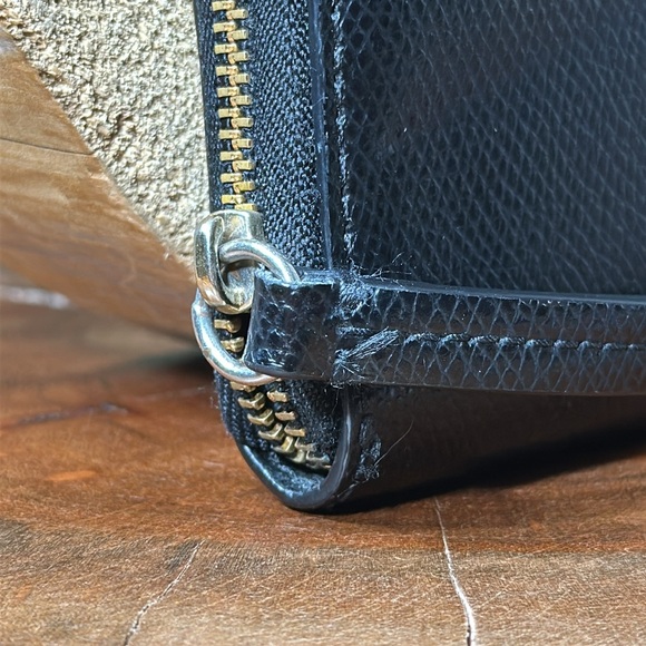 COACH Crossgrain Leather Zip Around Small Wallet/Wristlet - Picture 5 of 12